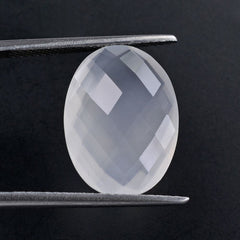 WHITE MILKY QUARTZ BRIOLETTE OVAL 16X12MM 7.00 Cts.