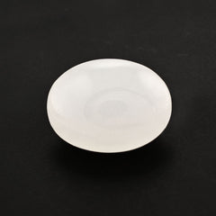 WHITE MILKY QUARTZ BUFFTOP LASER BACK OVAL 16X12MM 9.86 Cts.