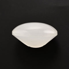 WHITE MILKY QUARTZ BUFFTOP LASER BACK OVAL 16X12MM 9.86 Cts.