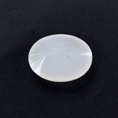WHITE MILKY QUARTZ BUFFTOP LASER BACK OVAL 16X12MM 9.86 Cts.