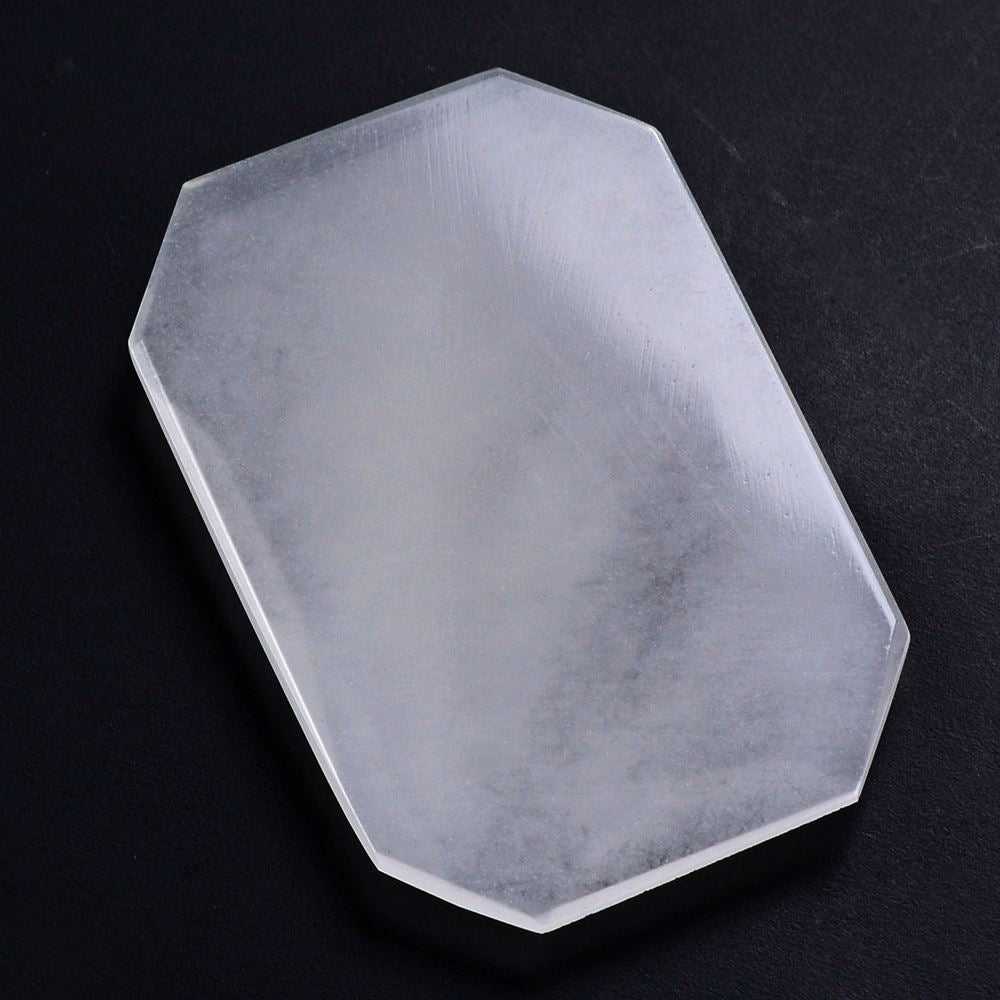 WHITE MILKY QUARTZ ROSE CUT FLAT OCTAGON CAB 36.50X24.50MM 30.60 Cts.