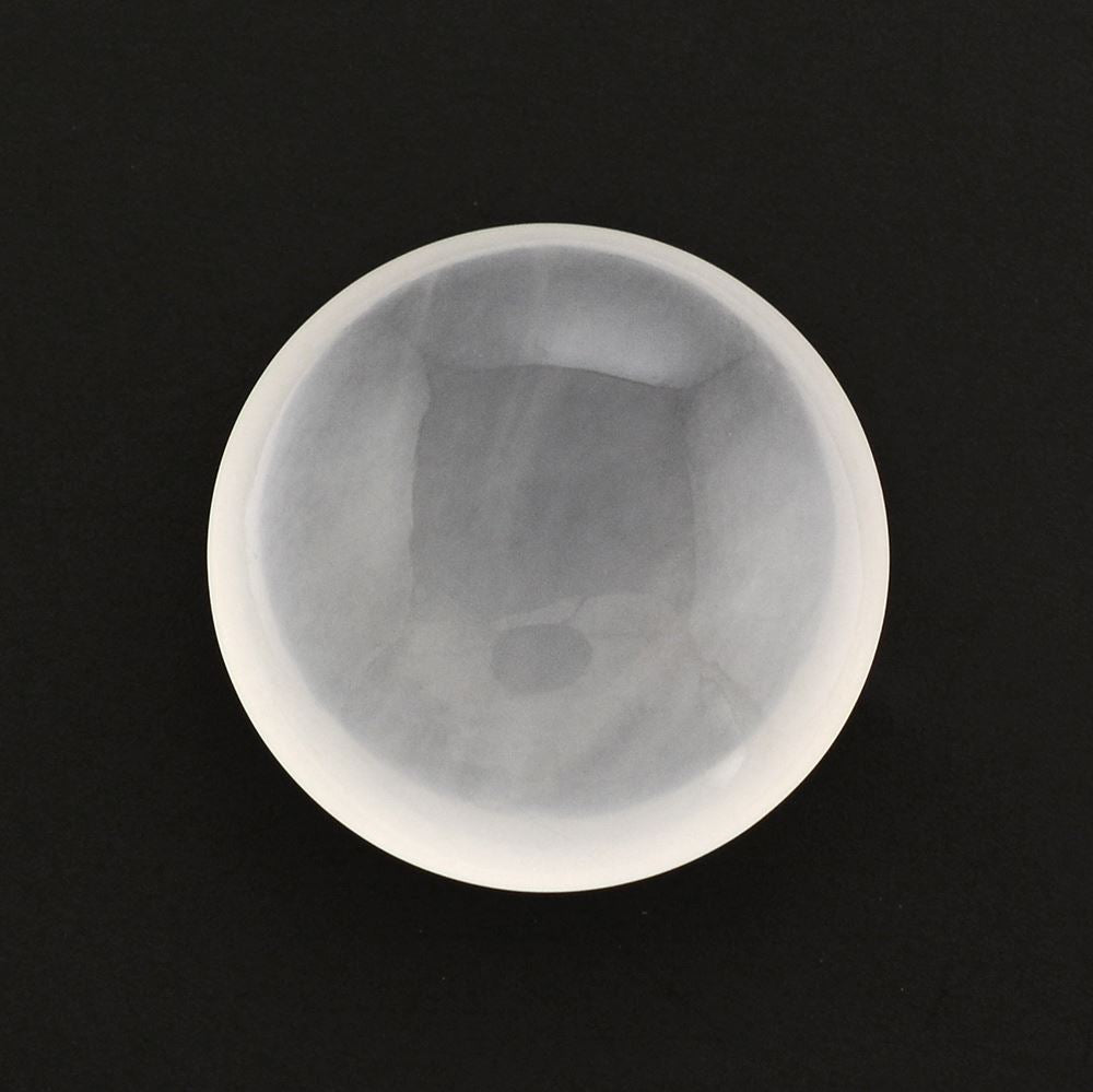WHITE MILKY QUARTZ LENTIL ROUND 20MM 20.71 Cts.