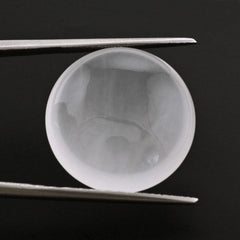 WHITE MILKY QUARTZ LENTIL ROUND 20MM 20.71 Cts.