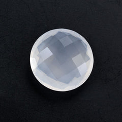 WHITE MILKY QUARTZ BRIOLETTE ROUND 14MM 6.77 Cts.