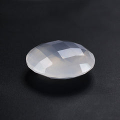 WHITE MILKY QUARTZ BRIOLETTE ROUND 14MM 6.77 Cts.