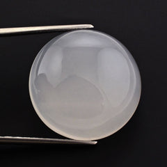 WHITE MILKY QUARTZ ROUND CAB 22MM 30.25 Cts.