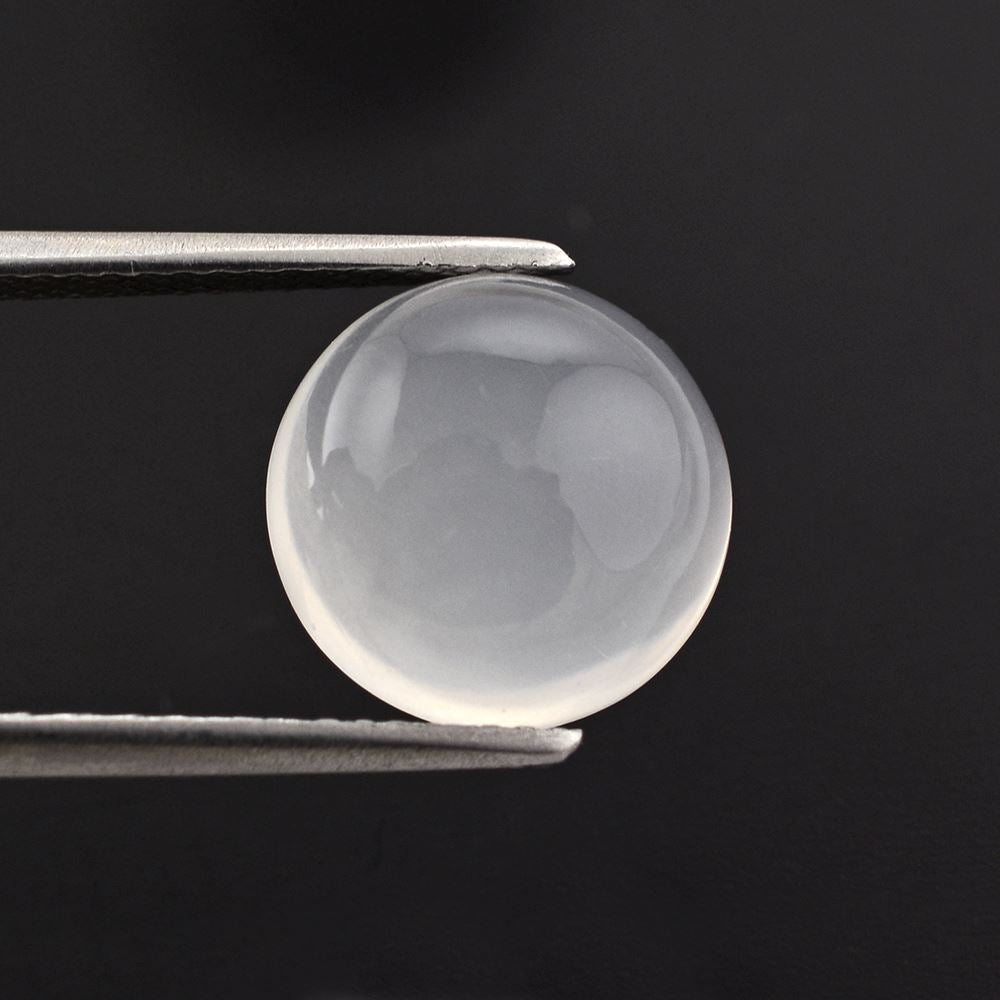 WHITE MILKY QUARTZ ROUND CAB 11MM 4.92 Cts.