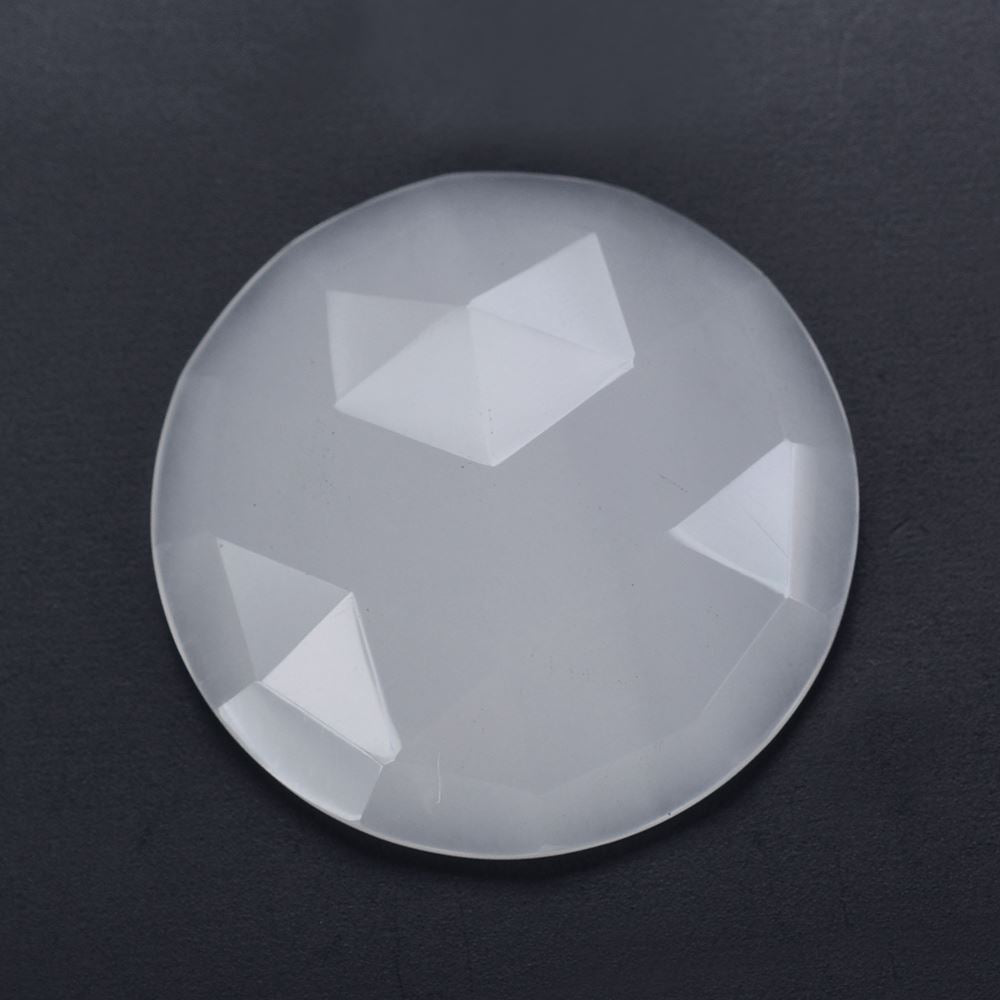 WHITE MILKY QUARTZ ROSE CUT ROUND CAB 25MM 24.95 Cts.