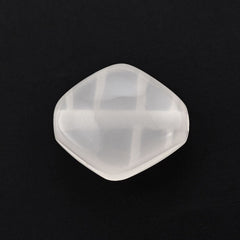 WHITE MILKY QUARTZ LENTIL FANCY SHAPE (WITH GROOVE IN GIRDLE) 14X12MM 7.53 Cts.