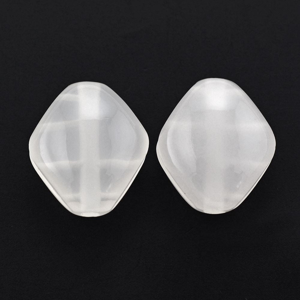 WHITE MILKY QUARTZ LENTIL FANCY SHAPE (WITH GROOVE IN GIRDLE) 14X12MM 7.53 Cts.