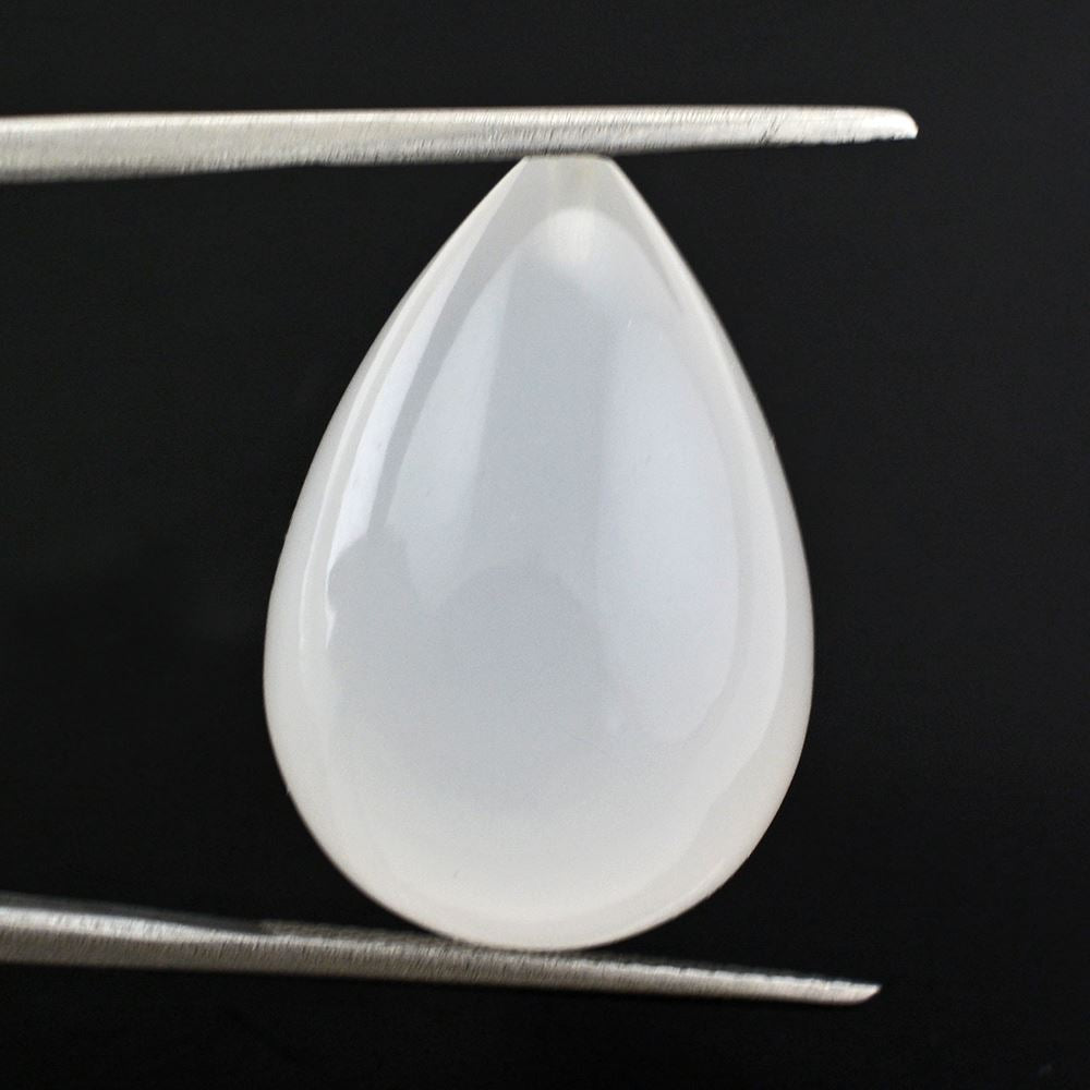 WHITE MILKY QUARTZ PLAIN DROPS (HALF DRILL) 23X15MM 37.32 Cts.