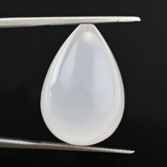 WHITE MILKY QUARTZ PLAIN DROPS (HALF DRILL) 23X15MM 37.32 Cts.