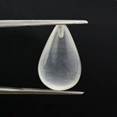 WHITE MILKY QUARTZ PLAIN DROP WITH HALF DRILL 18X12MM 16.10 Cts.
