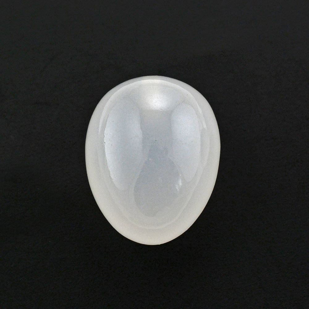 WHITE MILKY QUARTZ PLAIN EGG DROP WITH HALF DRILL 15X12MM 15.40 Cts.