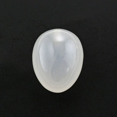 WHITE MILKY QUARTZ PLAIN EGG DROP WITH HALF DRILL 15X12MM 15.40 Cts.