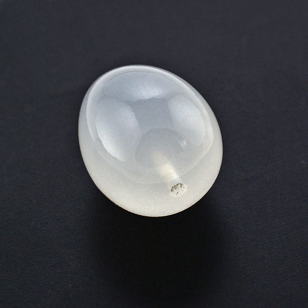 WHITE MILKY QUARTZ PLAIN EGG DROP WITH HALF DRILL 15X12MM 15.40 Cts.
