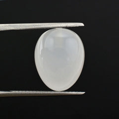 WHITE MILKY QUARTZ PLAIN EGG DROP WITH HALF DRILL 15X12MM 15.40 Cts.