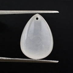 WHITE MILKY QUARTZ PLAIN DROP WITH (FULL DRILL) 18X13MM 19.67 Cts.
