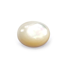 WHITE MOP PLAIN OVAL CAB 8X10MM 2.60 Cts.