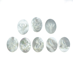 MOTHER OF PEARL WHITE MULTIPLE CARVING OVAL CAMEO (WHITE)(CLEAN) 20.00X15.00 MM 5.08 CTS