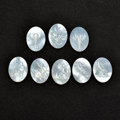 MOTHER OF PEARL WHITE MULTIPLE CARVING OVAL CAMEO (WHITE)(CLEAN) 20.00X15.00 MM 5.08 CTS
