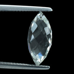 WHITE TOPAZ CHECKER CUT MARQUISE CHOPASA (DES#12) (FULL DRILL) 16X7MM 6.91 Cts.