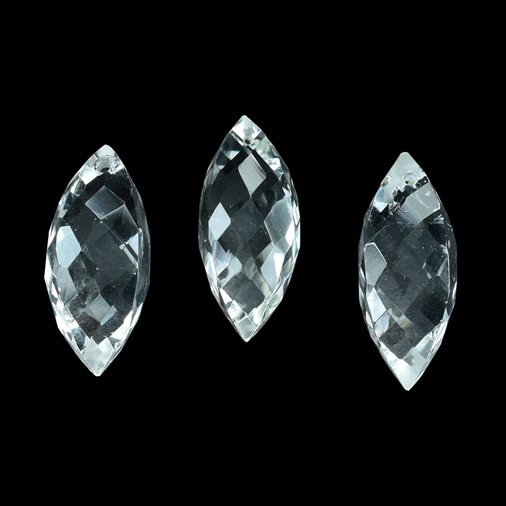 WHITE TOPAZ CHECKER CUT MARQUISE CHOPASA (DES#12) (FULL DRILL) 16X7MM 6.91 Cts.