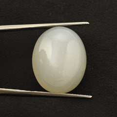 WHITE MOONSTONE OVAL CAB 21X17MM 22.22 Cts.