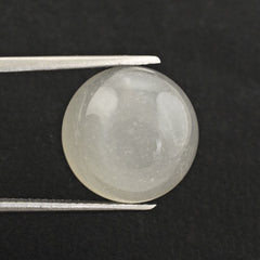 WHITE MOONSTONE ROUND CAB (MILKY) 14MM 10.15 Cts.
