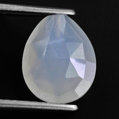 WHITE MOONSTONE ROSE CUT BRIOLETTE PEAR (MILKY) (HALF DRILL 0.70MM) 12X10MM 3.81 Cts.