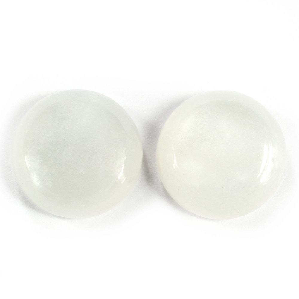 WHITE MOONSTONE ROUND CAB 13MM 7.63 Cts.