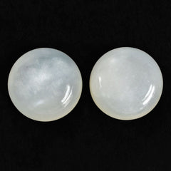 WHITE MOONSTONE ROUND CAB 13MM 7.63 Cts.
