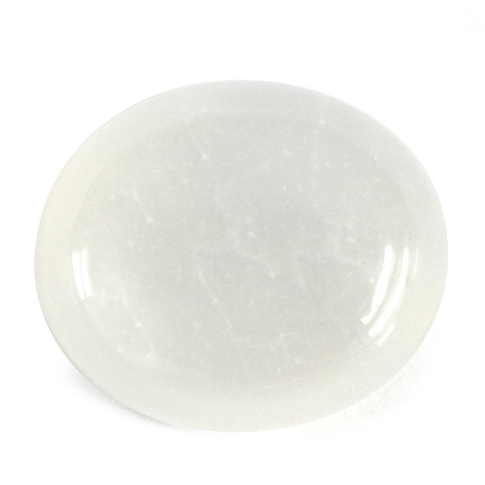 WHITE MOONSTONE OVAL CAB 14X12MM 7.55 Cts.