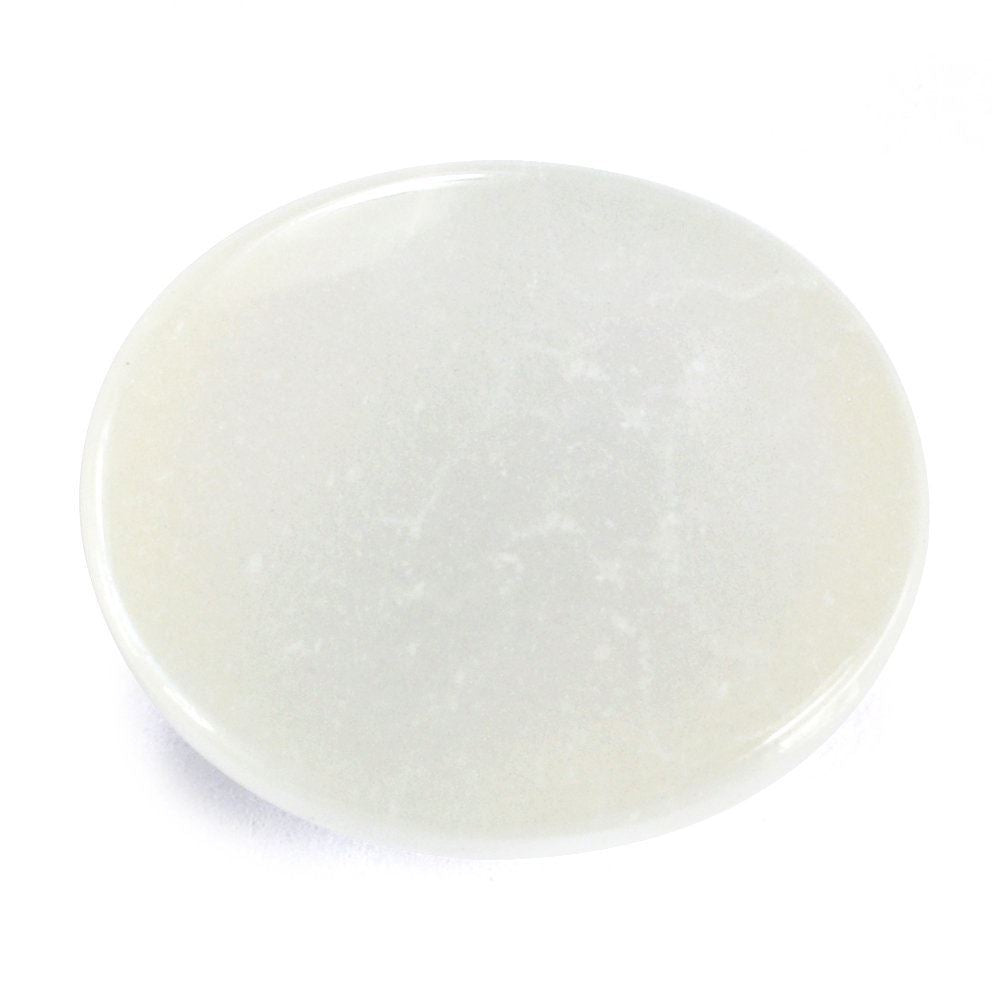 WHITE MOONSTONE OVAL CAB 14X12MM 7.55 Cts.