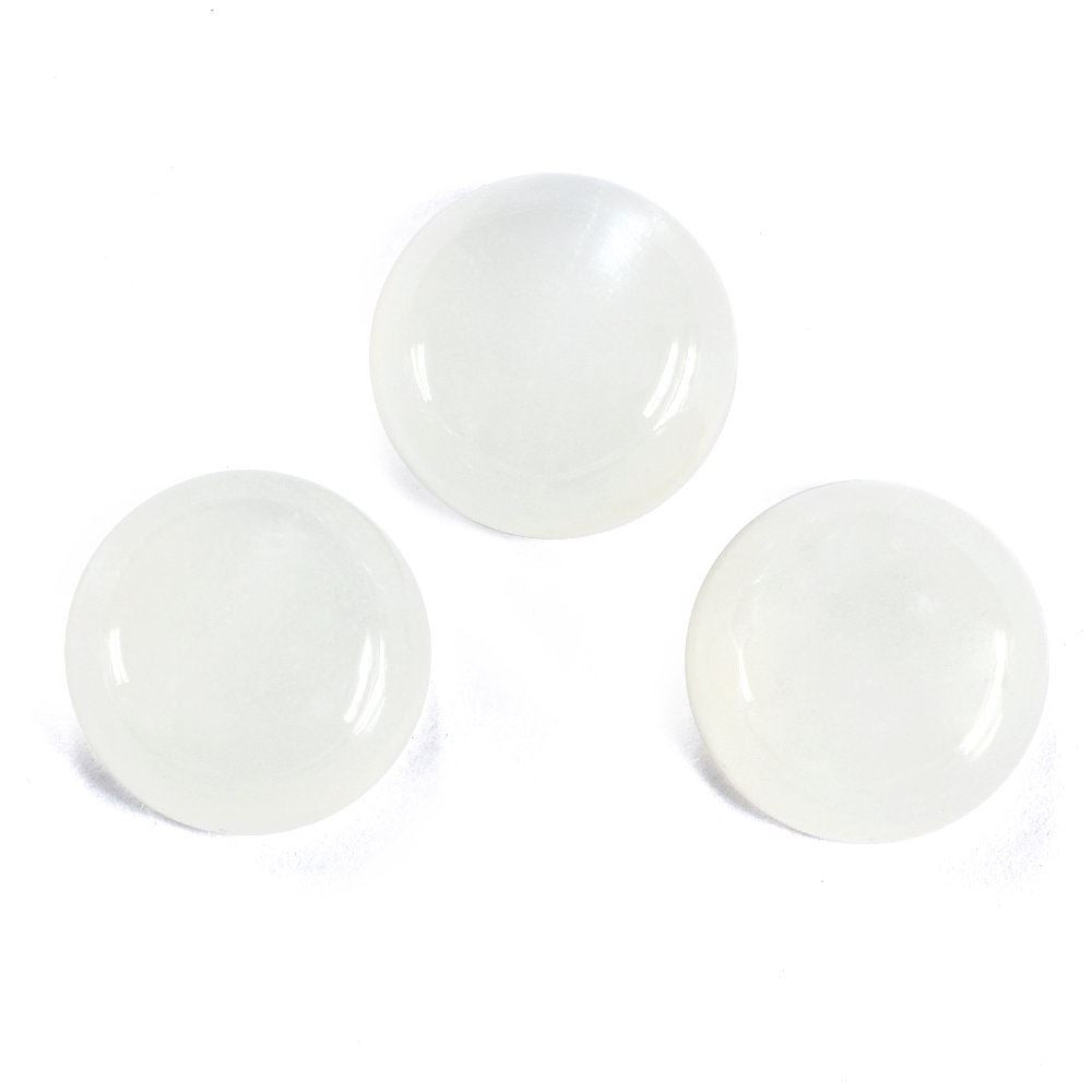WHITE MOONSTONE ROUND CAB 12MM 6.53 Cts.
