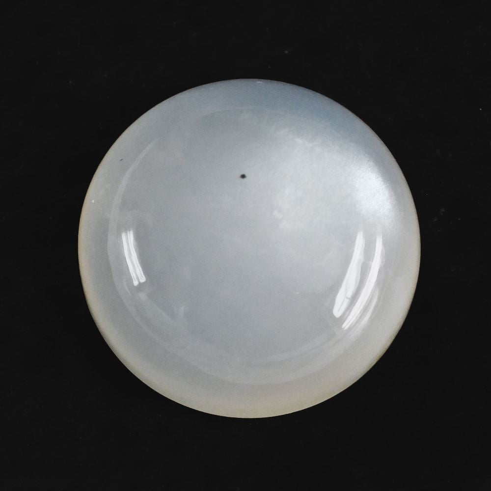 WHITE MOONSTONE ROUND CAB 12MM 6.53 Cts.