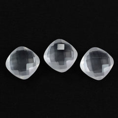 WHITE MOONSTONE BRIOLETTE CUSHION 8MM 2.05 Cts.