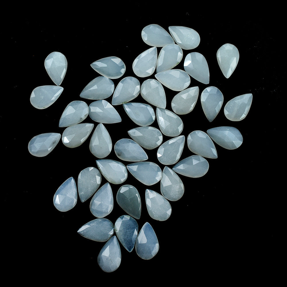 WHITE MOONSTONE ROSE CUT  BRIOLETTE PEAR 14X9MM 2.51 Cts.