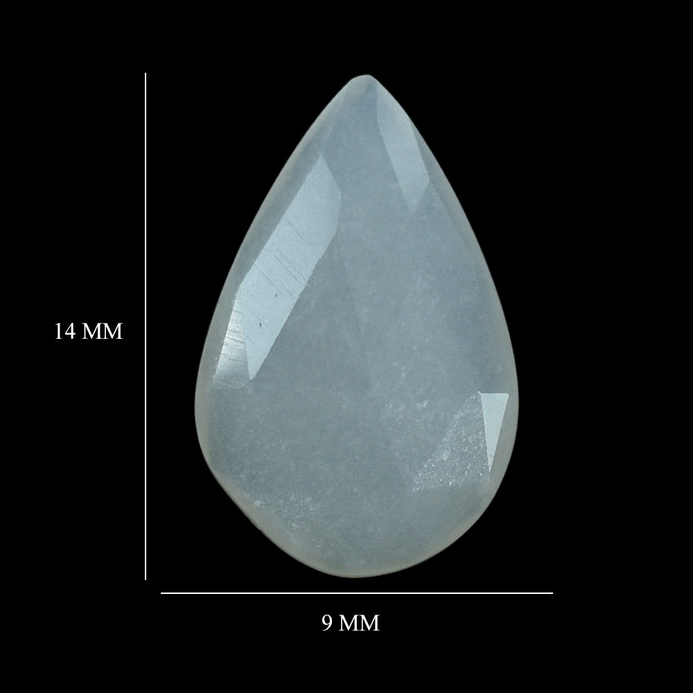 WHITE MOONSTONE ROSE CUT  BRIOLETTE PEAR 14X9MM 2.51 Cts.