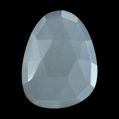 WHITE MOONSTONE ROSE CUT  BRIOLETTE PEARISH 20X15MM 7.97 Cts.