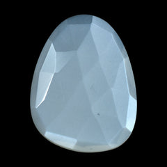 WHITE MOONSTONE ROSE CUT  BRIOLETTE PEARISH 20X15MM 7.97 Cts.