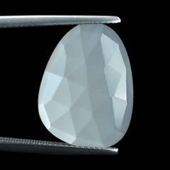 WHITE MOONSTONE ROSE CUT  BRIOLETTE PEARISH 20X15MM 7.97 Cts.