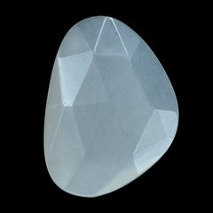 WHITE MOONSTONE ROSE CUT  BRIOLETTE IRREGULAR TRILLION (MILKY) 15.50X11MM 3.97 Cts.