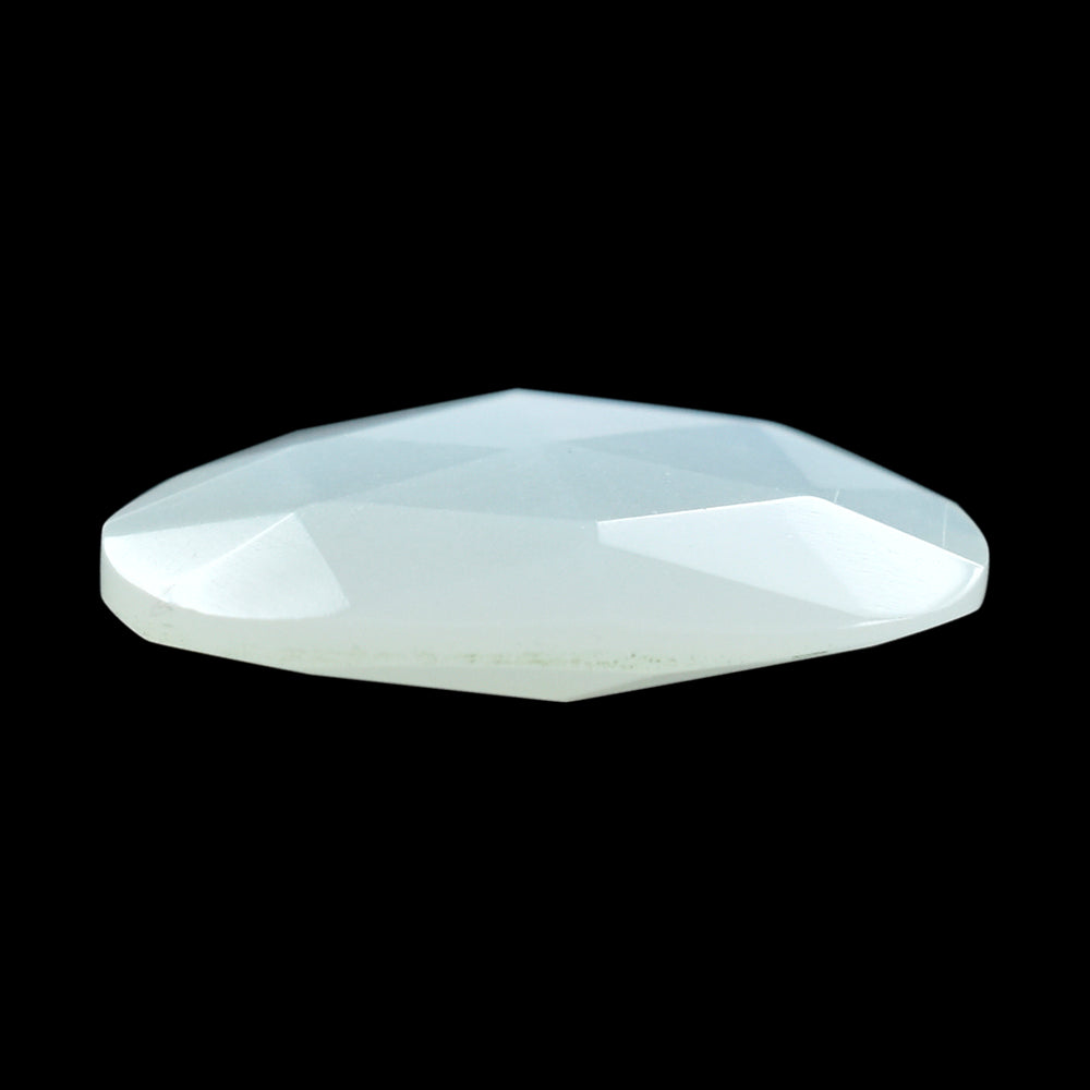 WHITE MOONSTONE ROSE CUT  BRIOLETTE IRREGULAR TRILLION (MILKY) 15.50X11MM 3.97 Cts.
