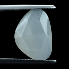 WHITE MOONSTONE ROSE CUT  BRIOLETTE IRREGULAR TRILLION (MILKY) 15.50X11MM 3.97 Cts.