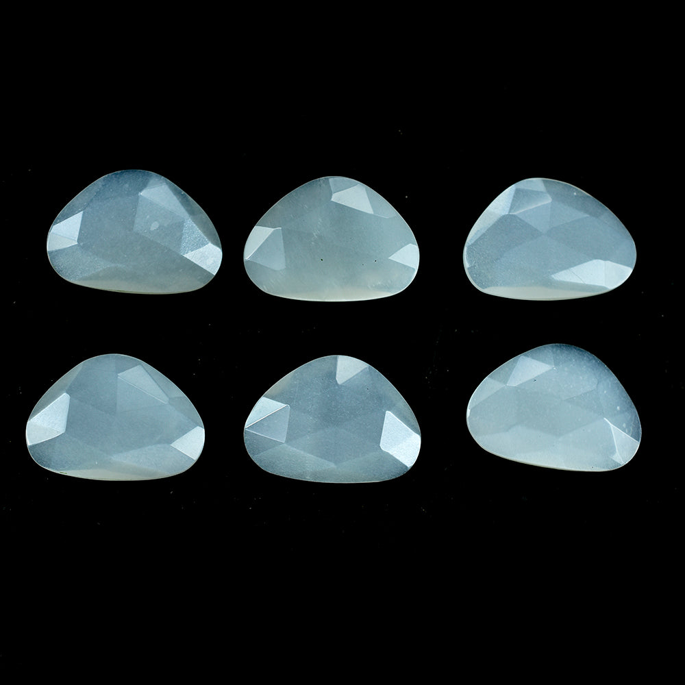 WHITE MOONSTONE ROSE CUT  BRIOLETTE IRREGULAR TRILLION (MILKY) 15.50X11MM 3.97 Cts.