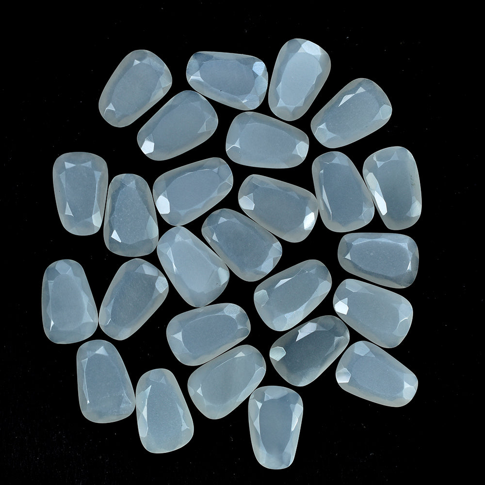WHITE MOONSTONE BOTH SIDE TABLE CUT IRREGULAR CUSHION (MILKY) 15.22X10.00X7.80MM 4.04 Cts.