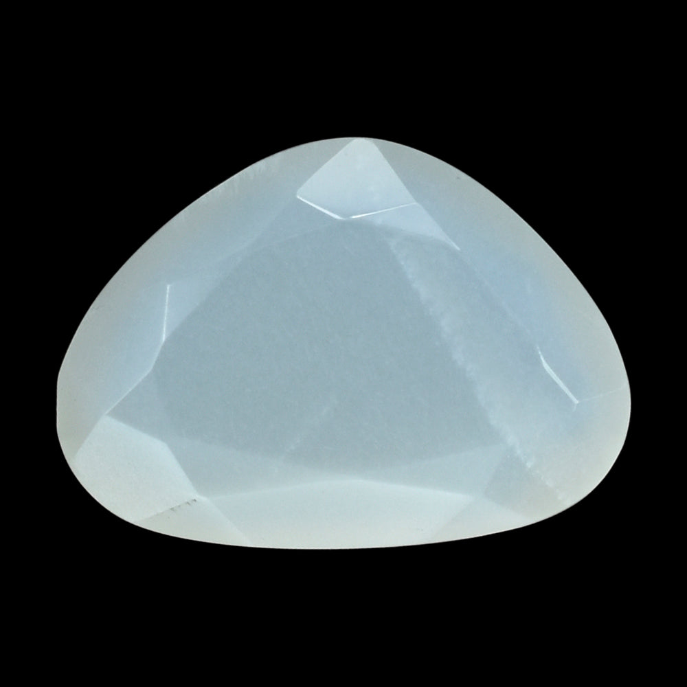 WHITE MOONSTONE BOTH SIDE TABLE CUT IRREGULAR TRILLION (MILKY) 15.50X11MM 4.84 Cts.