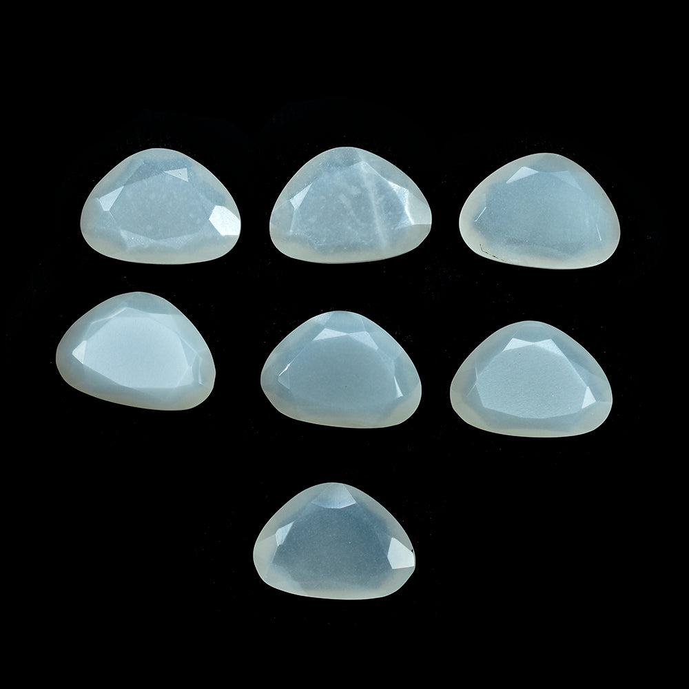 WHITE MOONSTONE BOTH SIDE TABLE CUT IRREGULAR TRILLION (MILKY) 15.50X11MM 4.84 Cts.