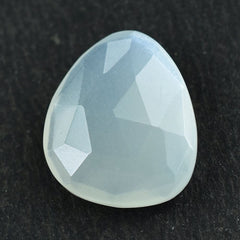 WHITE MOONSTONE ROSE CUT BRIOLETTE IRREGULAR TRILLIONISH 13X11MM 3.70 Cts.